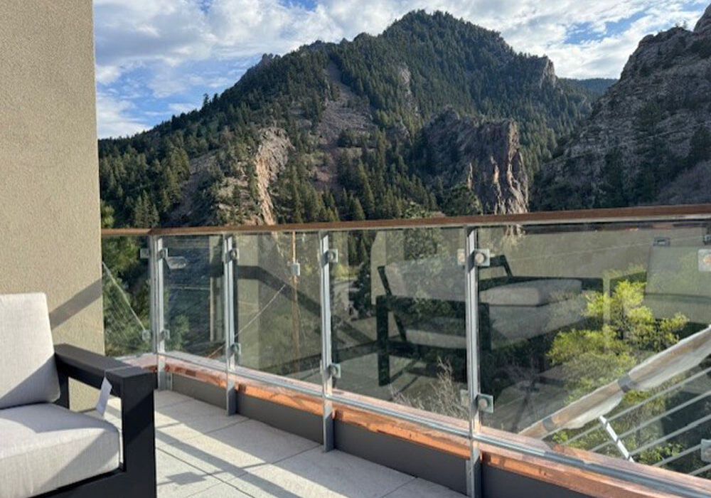 Post-supported glass railings